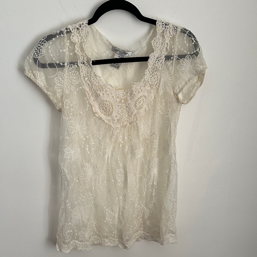 Ultra Pink Delicate Lace Top